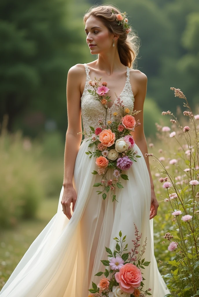 Dress designs with natural flowers 