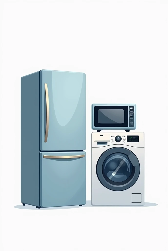 Logo for a home appliance spare parts store, refrigerator, washing machine and oven, without background