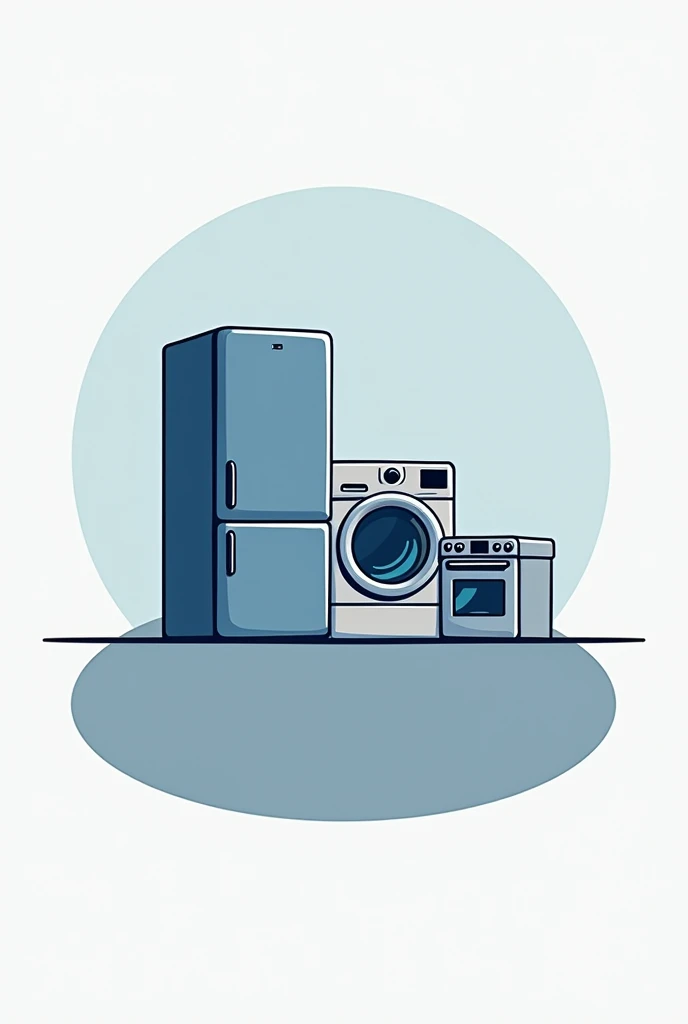 Logo for a home appliance spare parts store, refrigerator, washing machine and oven, without background