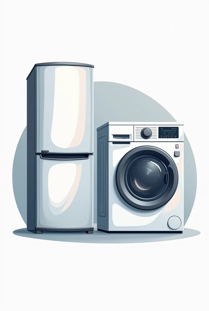 Logo for a home appliance spare parts store, refrigerator, washing machine and oven, without background