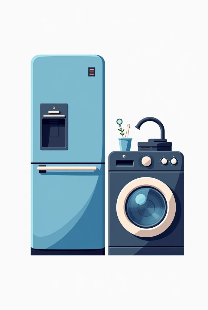 Logo for a home appliance spare parts store, refrigerator, washing machine and oven, without background