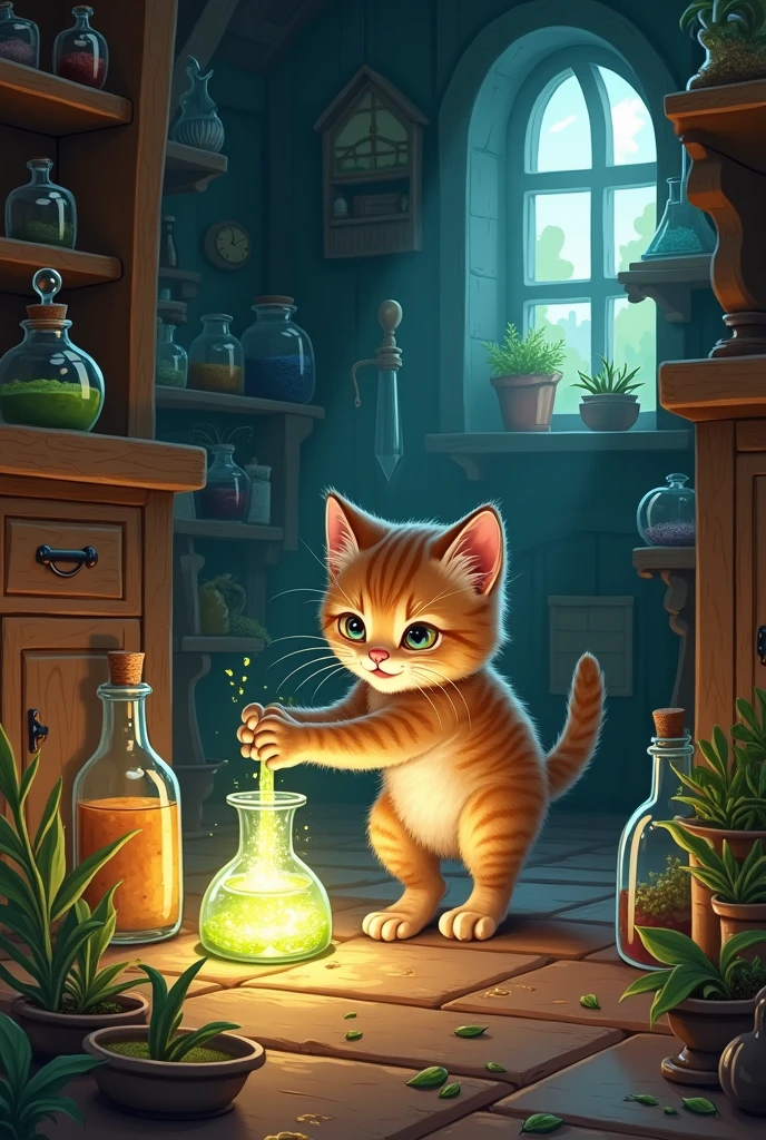 Un chaton qui vole un poison pour sa maman malade