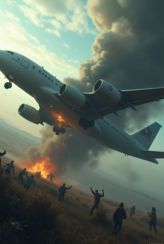 Plane crashing with people inside the plane