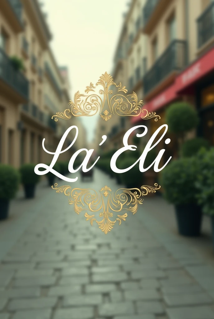 Logo for a brand called La' Eli with pistachio green color palette, marsala and gold details in Parisian style