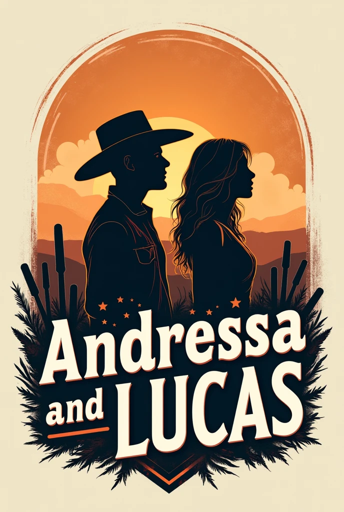 Create a logo for a country music duo called Andressa and Lucas