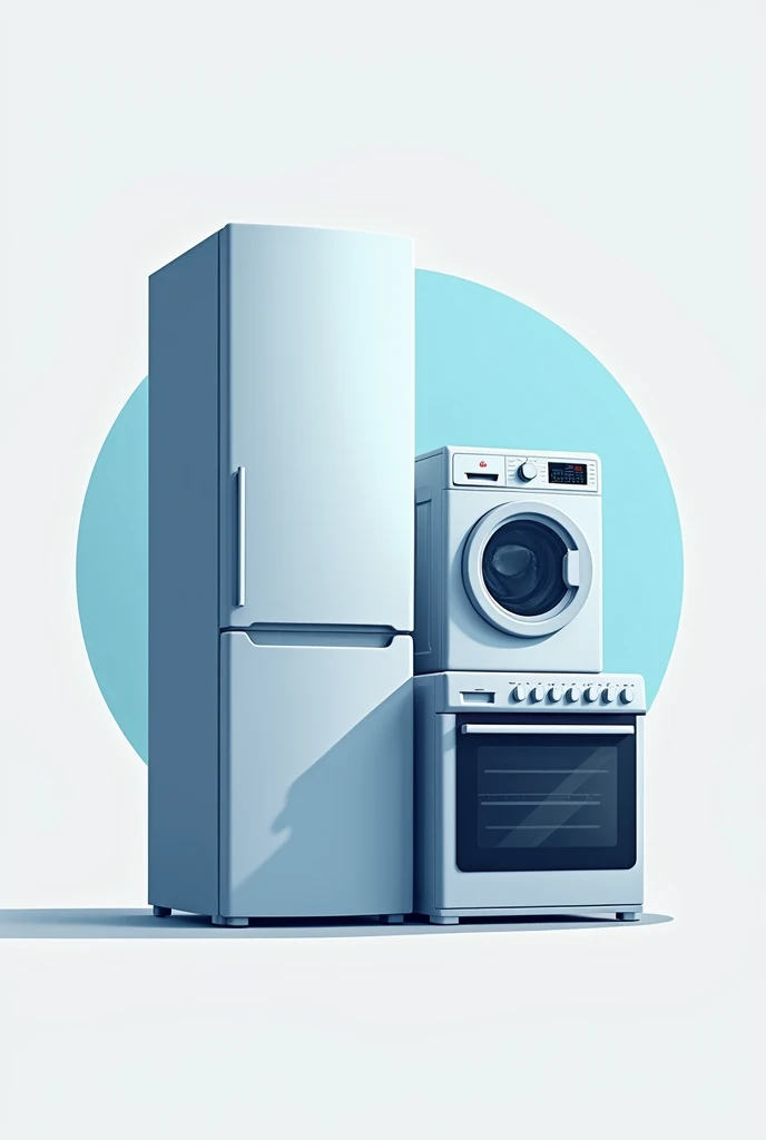 Logo for a home appliance spare parts store, refrigerator, washing machine and electric oven, without background