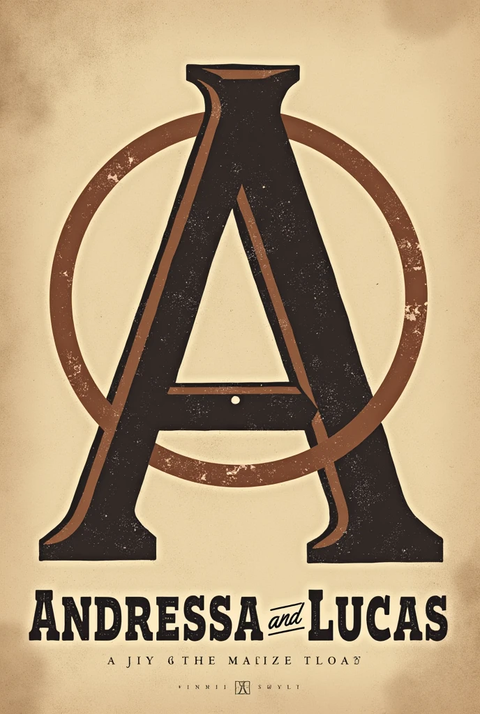 Create a logo for a country music duo called Andressa and Lucas, only with the initials