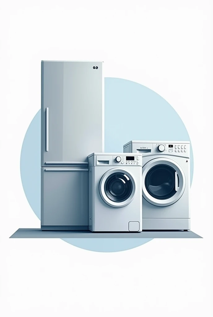 Logo for a home appliance spare parts store, refrigerator, washing machine and electric oven, without background