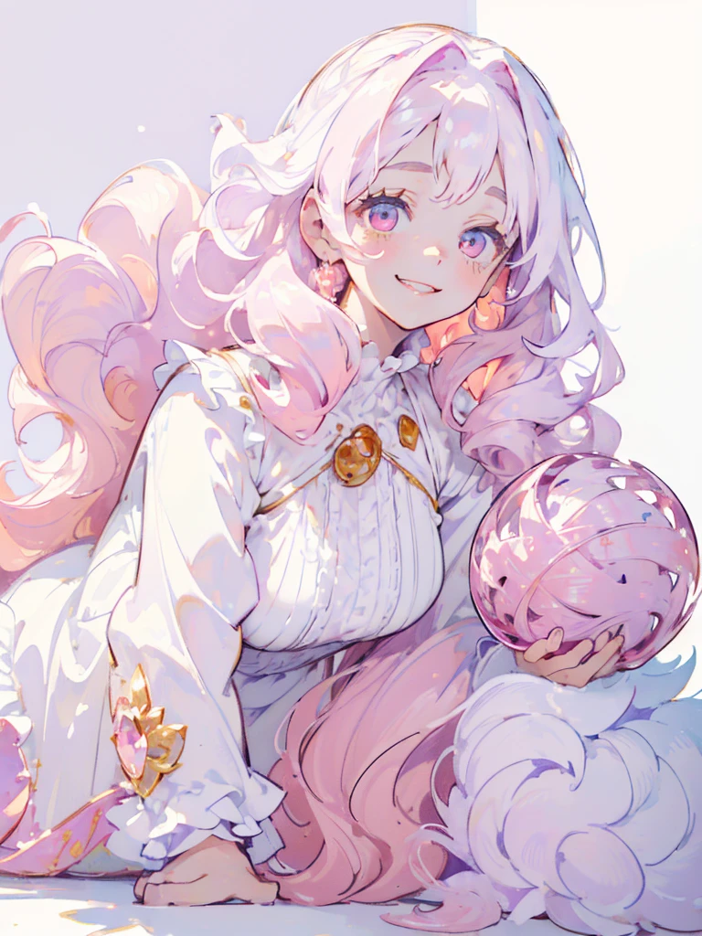 (masterpiece,Highest quality, Very detailed, beautiful, Exquisite, 16K, Full HD), ((smile,Happy:1.5)),get up,((Frills, Sparkling fluffy layered ball gown)), (Pink medium hair,Wavy Hair,Fluffy hair),(White skin,lavender eyes, Long eyelashes, Big eyes,Pale pink cheeks), (pastel colour,Fantasy art:1.2), (White Background:1.8),Facing forward,Upper Body,The body is facing forward, (masterpiece,Highest quality, Very detailed, beautiful, Exquisite, 16K, Full HD), ((smile,Happy:1.5)),get up,((Frills, Sparkling fluffy layered ball gown)), (Pink medium hair,Wavy Hair,Fluffy hair),(White skin,lavender eyes, Long eyelashes, Big eyes,Pale pink cheeks), (pastel colour,Fantasy art:1.2), (White Background:1.8),Facing forward,Upper Body,The body is facing forward, on all fours, big tits, showing the tongue