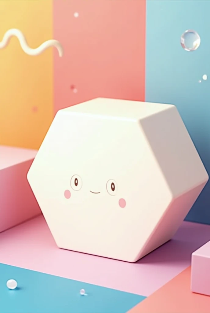 A white hexagon in a cartoon