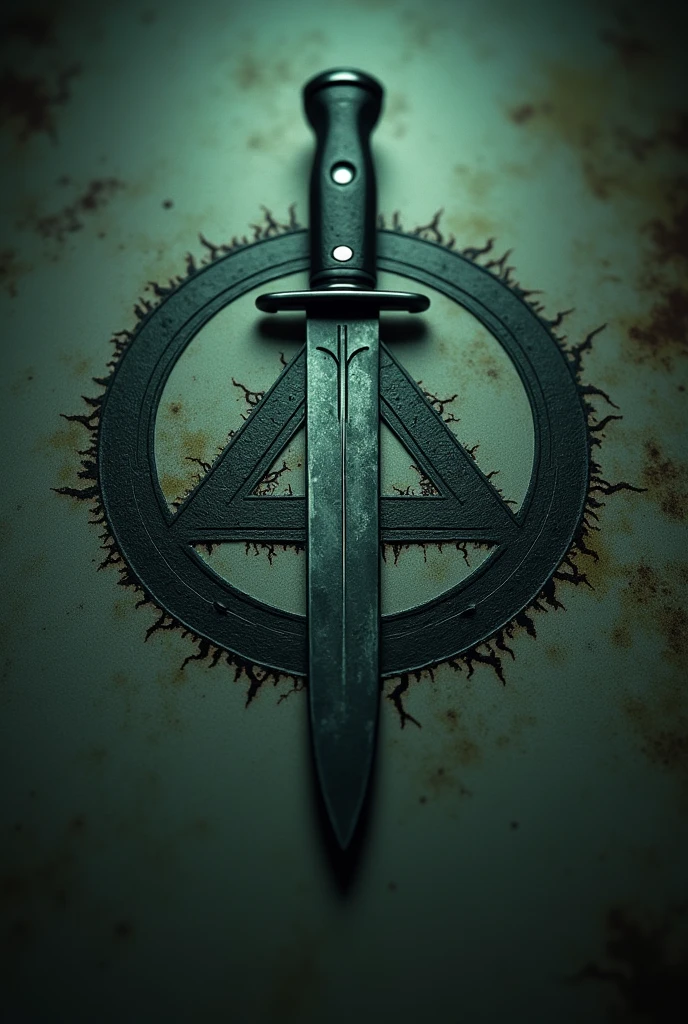 Death Mark Tattoo (death eater) with a knife stuck in it (like the command license "Brazilian armies") and a greenish tone