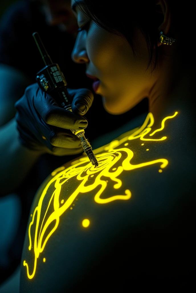 Tattoo cartridges that glow yellow