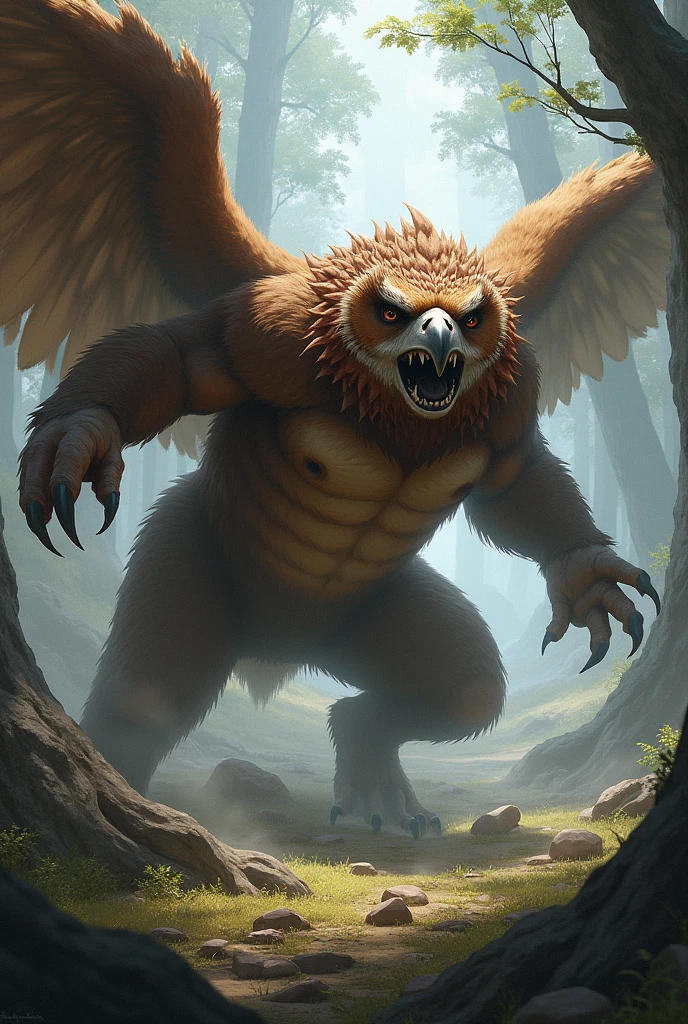 Owlbear fighting