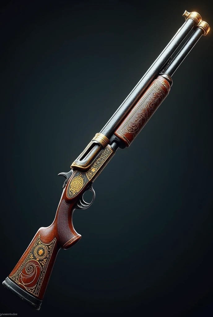 Long thick barrel shotgun with magic circles.
