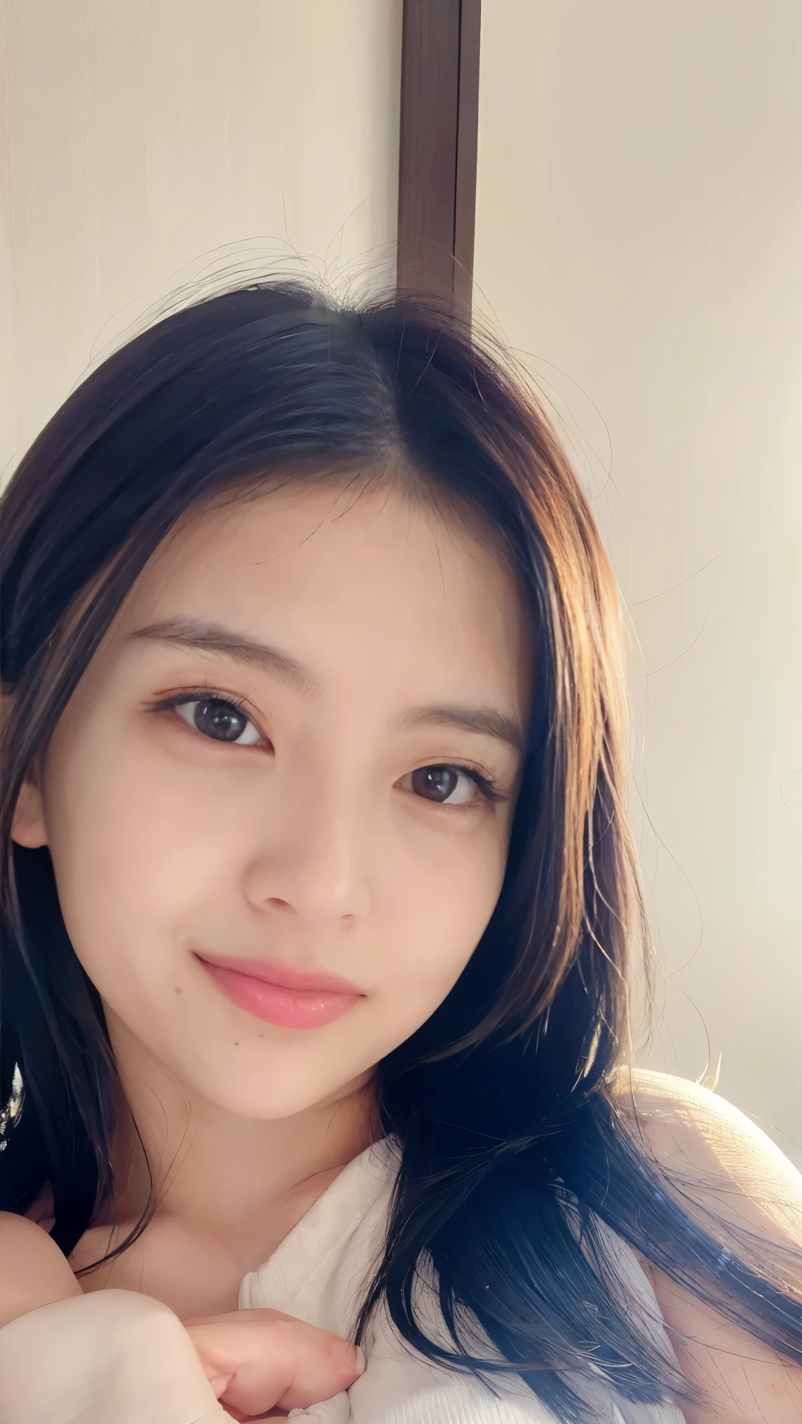 Everything modern:1.66, Cute Japanese Women Photos, smile, 20-year-old, Oil and hair palm for one-length straight hair:1.55, (photo Realistic:1.4), (hyper Realistic:1.4), (Realistic:1.3), (Smoother lighting:1.05), (Improving the quality of cinema lighting:0.9), 32K, 1 girl,20-year-oldの女の子, Realistic lighting, Backlight, The light shines on your face, Ray Tracing, (Bright light:1.2), (Improvement of quality:1.4), (Highest quality Realistic textured skin:1.4), fine grain, Detailed face,(smile:0), (Emphasis on face close-up:1.3), (Enhances the beauty of skin texture:1.1),((Extremely precise and accurate anatomy:1.0)), (Enhances the beauty of skin texture:1.1), Clean and glowing skin, mesh, thin:1.2, (Realistic:1.3), Realisticなライティング, (Smoother lighting:1.05), 32K, One Japanese woman, fine grain, Detailed face, (Film Grain:1.1),(Accentuates body lines:1.1), High resolution, Natural look, Kind eyes, Improves hair quality, Delicate light and shadow, Transparent muscles, Graceful pose, Beautiful Eyes, Sharp details, Soft light reflection, Beautiful contours, Delicate skin tone, Fine hair texture,Cute Japanese Women Photos,