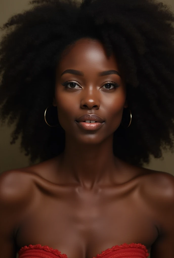 photo portrait of a very beautiful ebony woman like a goddess