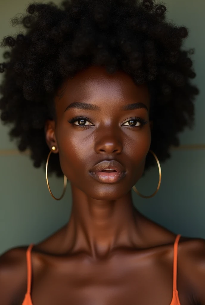 photo portrait of a very beautiful ebony woman like a goddess