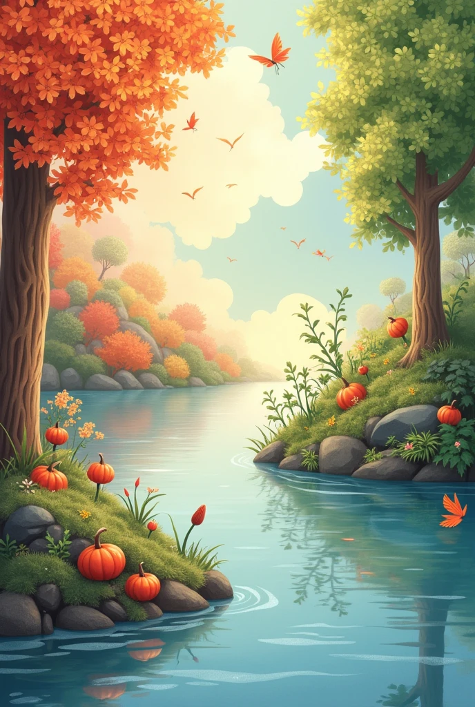 banner representing the four seasons of the year