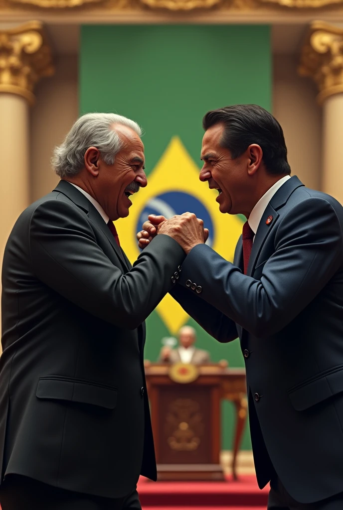 Lula and Bolsonaro fighting