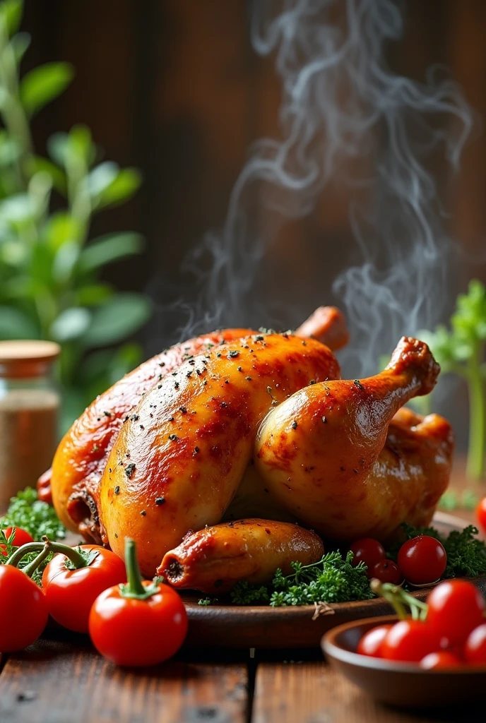 an advertising image for a roast chicken shop