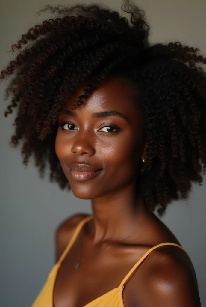 portrait photo of a very cute ebony woman