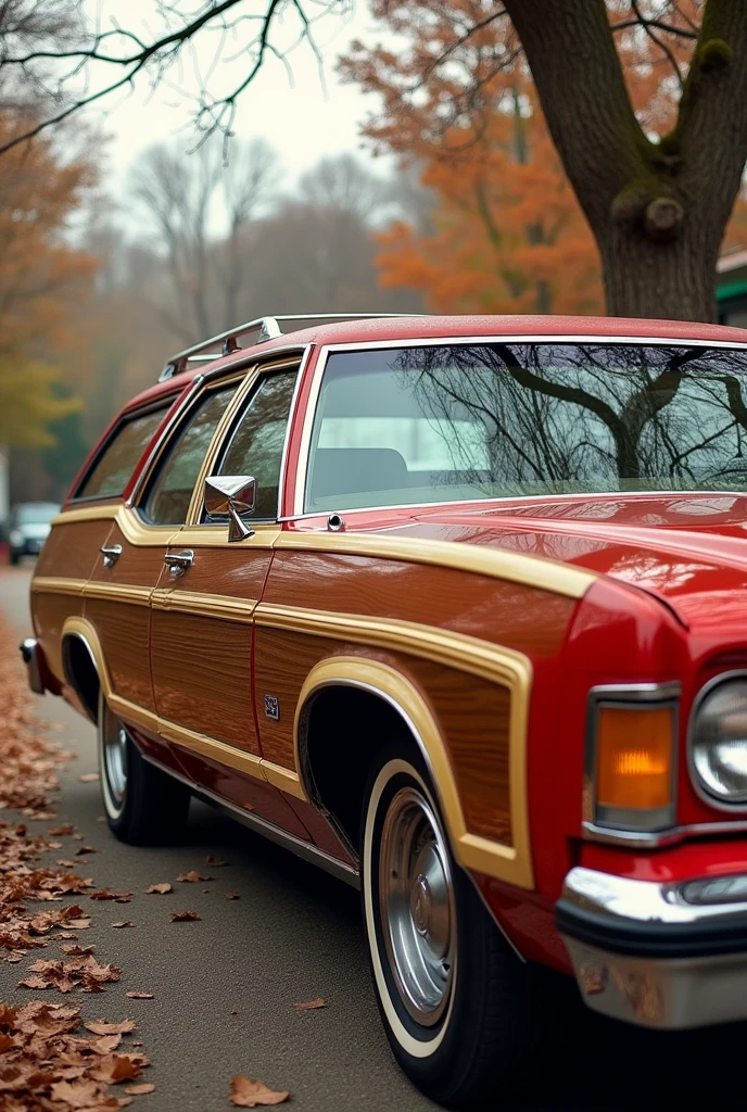 File:1978 Ford LTD Country Squire wagon color rojo y marrón