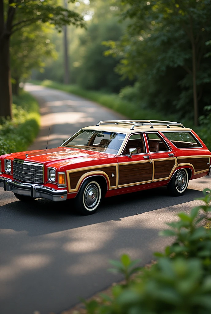 File:1978 Ford LTD Country Squire wagon color rojo y marrón