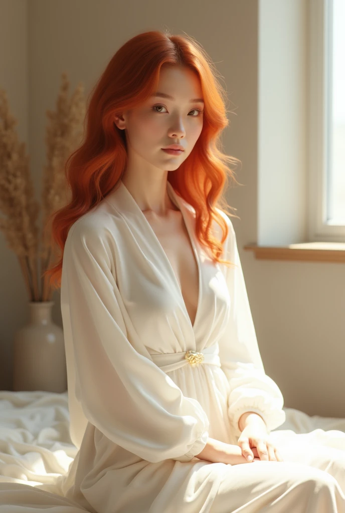 Create me a red-haired AI woman, white and intelligent holistic therapist