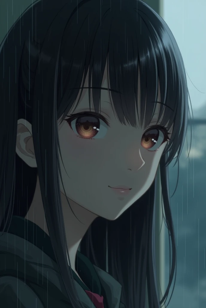 (((One girl,alone))),(Highly realistic photos, High resolution, Detailed face, Beautiful Eyes) Adult women, Big eyes, Nice body, Medium chest, ,Hairstyle, Healthy Body,Thighs、Kanna Hashimoto、Depth of written boundary,Narrow eyes,Light Smile、Wind、It's raining a little、Body like a model、Dark Shadow、Dark Sky、The most beautiful face in Japan