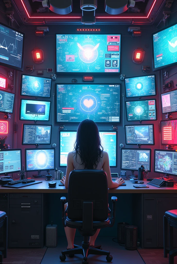 Beauty doing computer