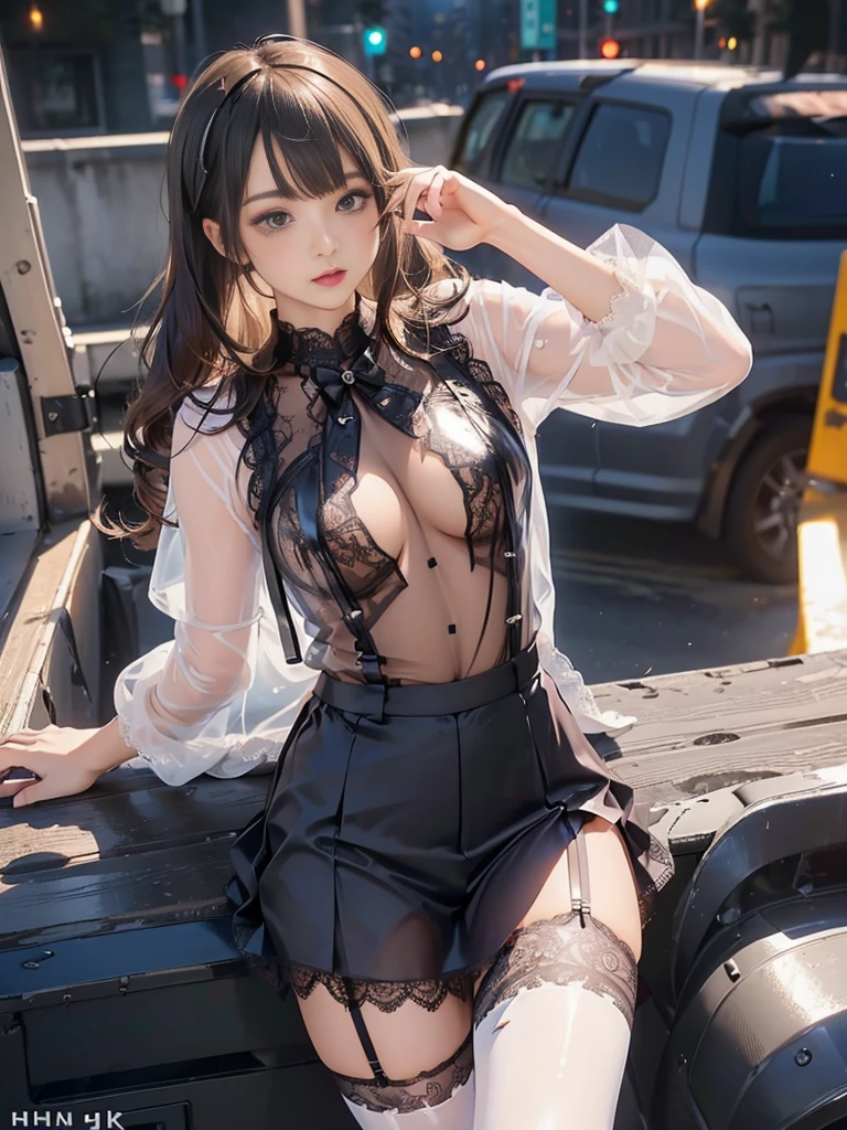 (high school girl uniform),(random pose),(Thin type:1.8),(big breasts),(random hairstyle),(Highest image quality,(8k),ultra-realistic,best quality, high quality, high definition, high quality texture,high detail,beautiful detailed,fine detailed,extremely detailed cg,detailed texture,a realistic representation of the face,masterpiece,Sense of presence),(A gust of wind blows up her skirt:1.23),(((Sexy see-through lingerie for women,Shiny bodysuit,Smooth and silky clothing,Trimmed combination,Lace Stockings,Erotic leash,pajamas)))