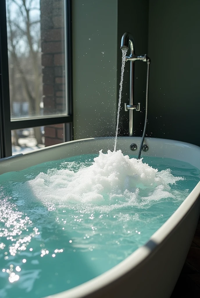 an overflowing bath of water
