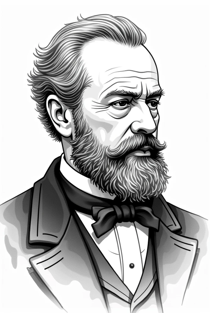 Create a black and white drawing of Franz-Josef Strauß for a bottle cap