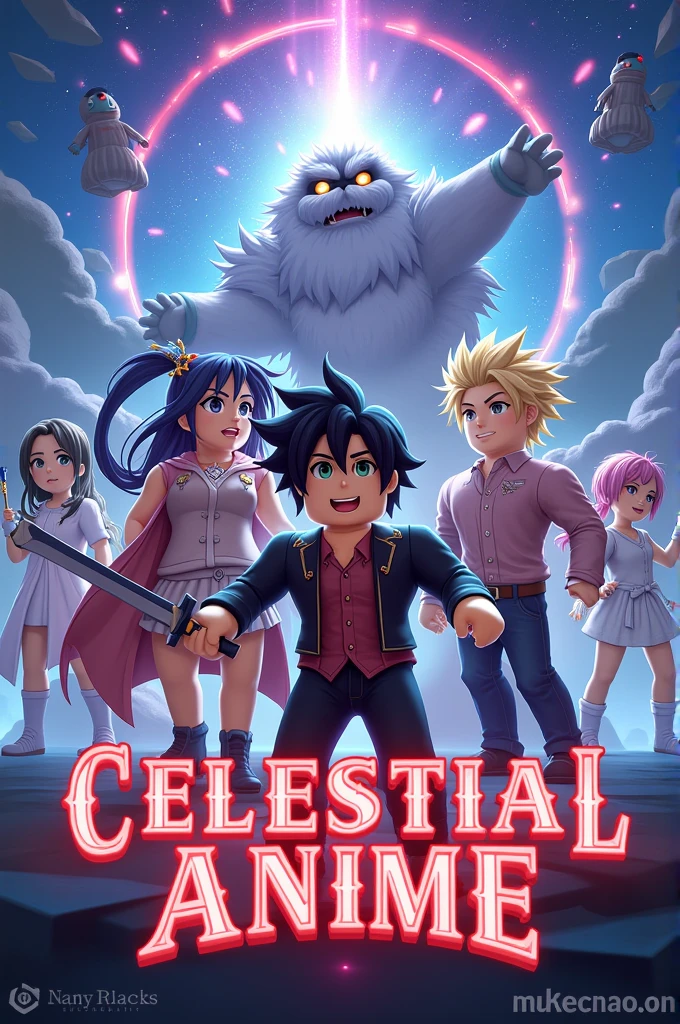 GPT chat create what option for a roblox game with anime characters, each cover different from a game similar to anime fighters simulator with the name celestial anime in red