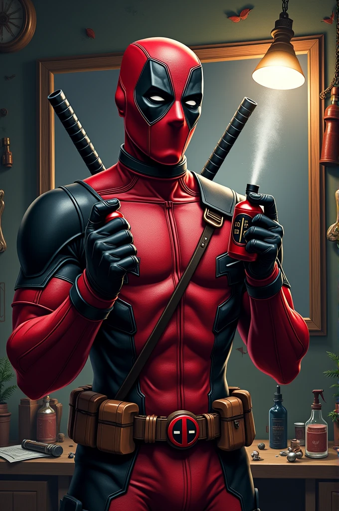 "((minimalist art, sketch style)), small size, Deadpool, holding a lottery ticket, lucky winner.  " --auto --s2