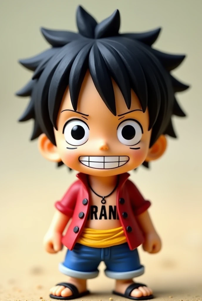 Monkey D.mini version luffy with a shirt that says ARANA