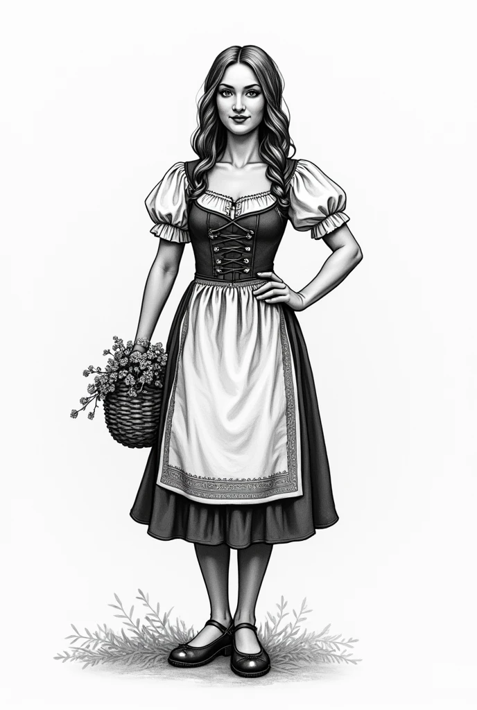 Draw me in black and white typical Bavarian icons