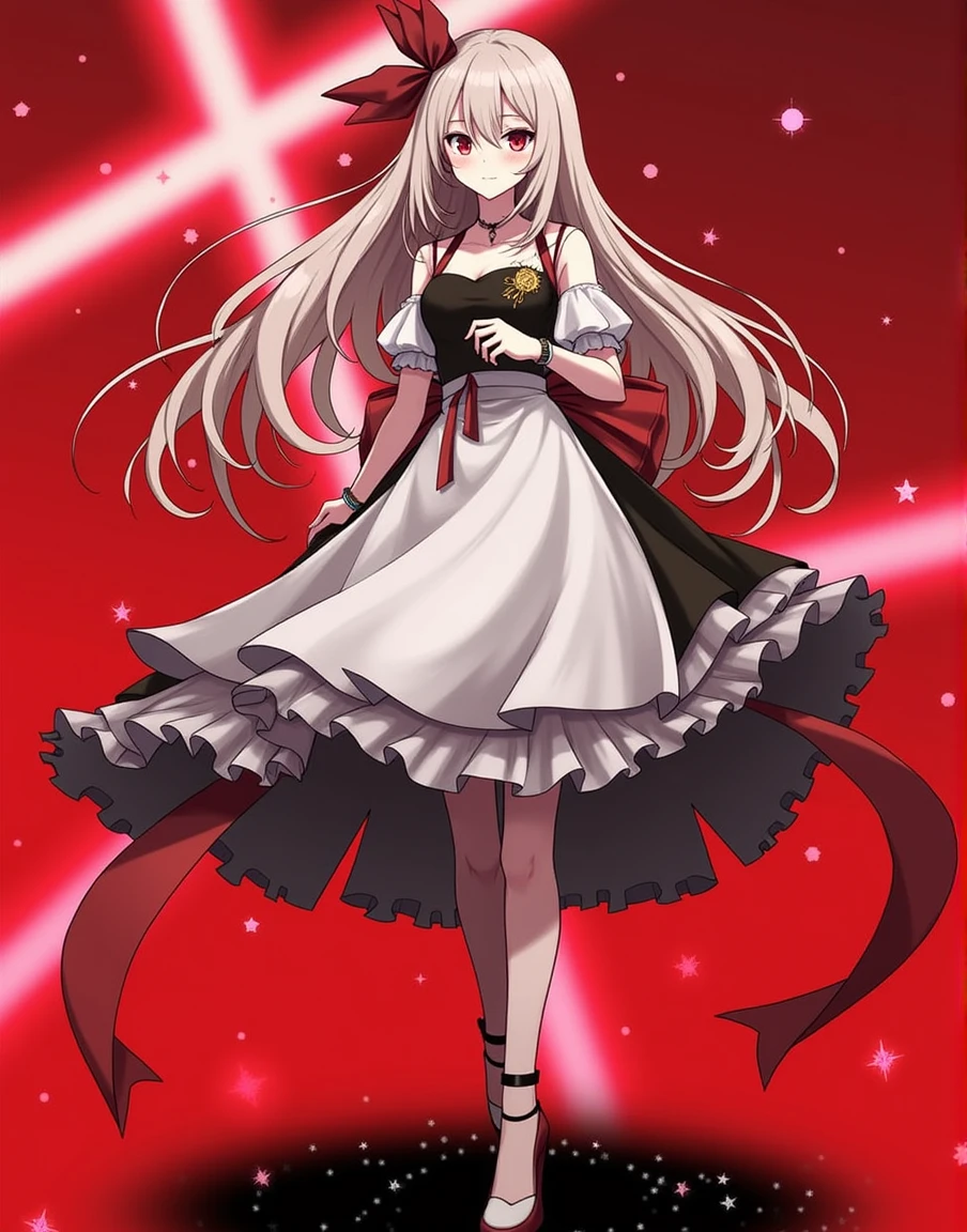 That girl but with a black dress with red touches