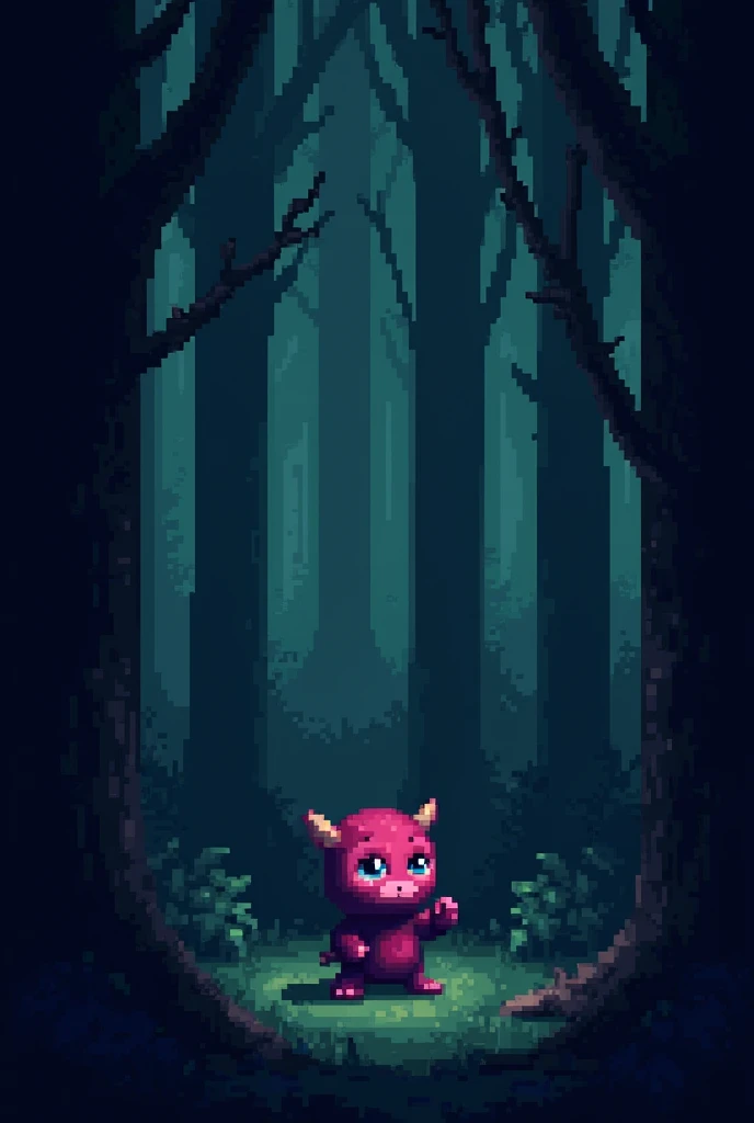 put hypno in a dark forest pixel game boy version

