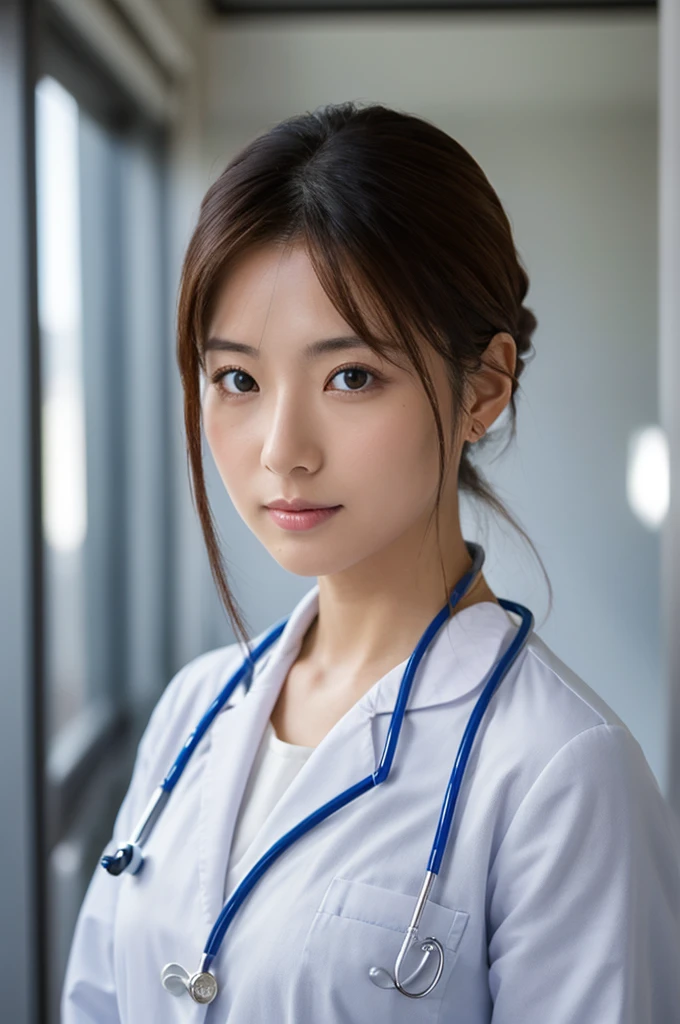 ((Highest quality)), ((masterpiece)), (detailed),Perfect Face,Japanese,Female doctor,White