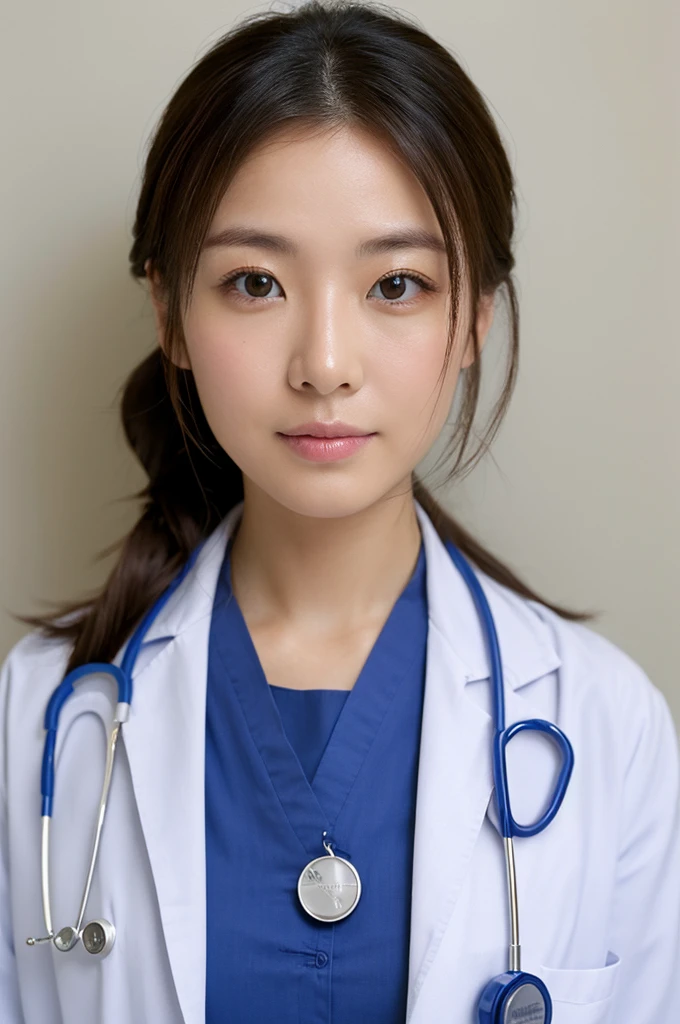 ((Highest quality)), ((masterpiece)), (detailed),Perfect Face,Japanese,Female doctor,White
