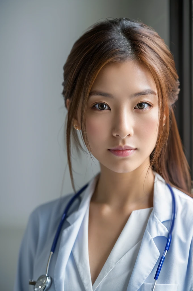 ((Highest quality)), ((masterpiece)), (detailed),Perfect Face,Japanese,Female doctor,White