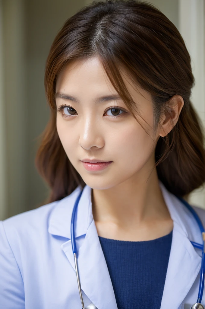 ((Highest quality)), ((masterpiece)), (detailed),Perfect Face,Japanese,Female doctor,White