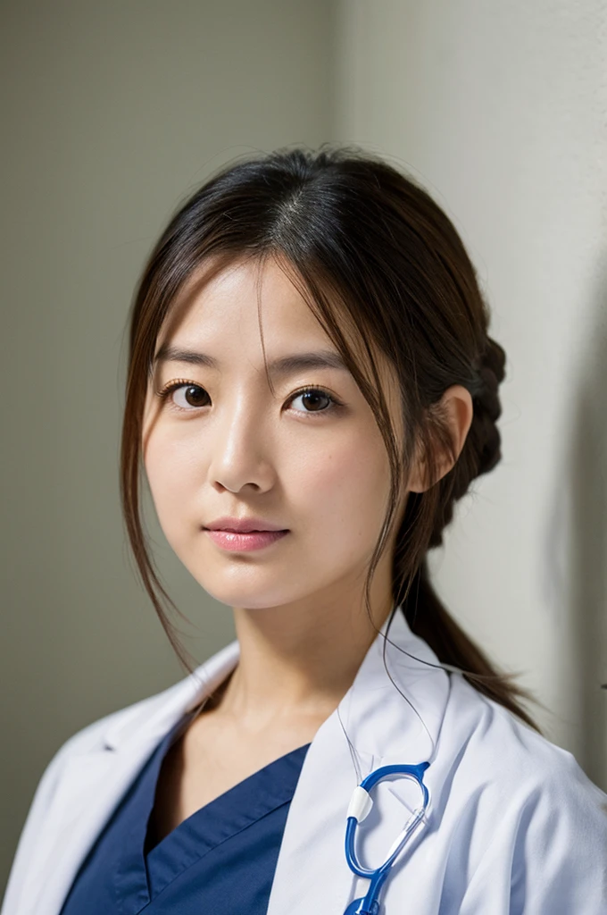 ((Highest quality)), ((masterpiece)), (detailed),Perfect Face,Japanese,Female doctor,White