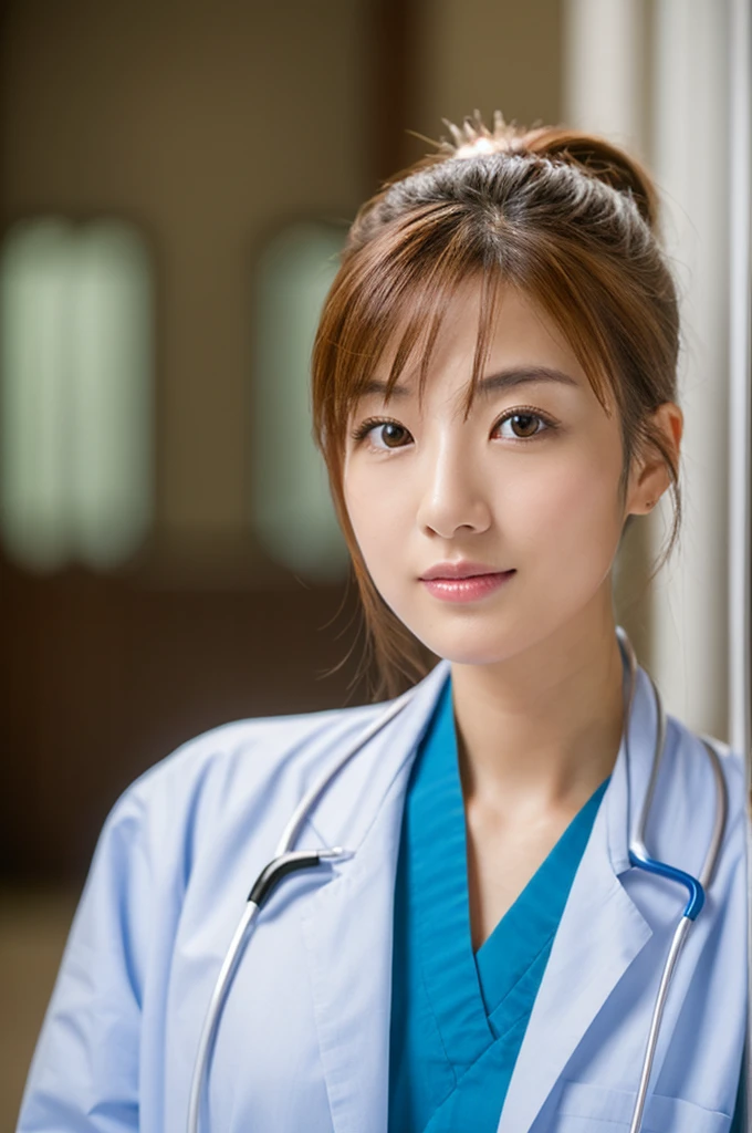 ((Highest quality)), ((masterpiece)), (detailed),Perfect Face,Japanese,Female doctor,White