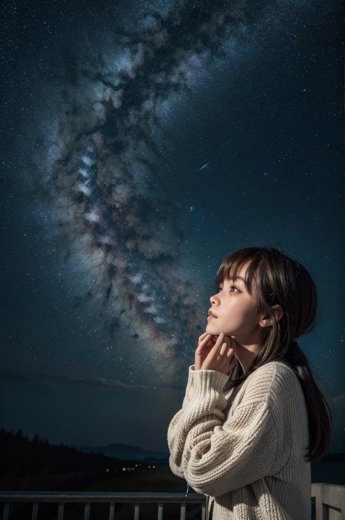 someone looking at space full of stars