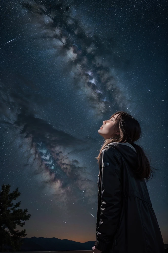 someone looking at space full of stars