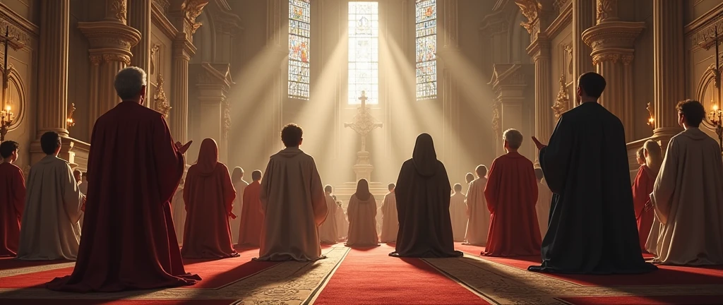 People praying