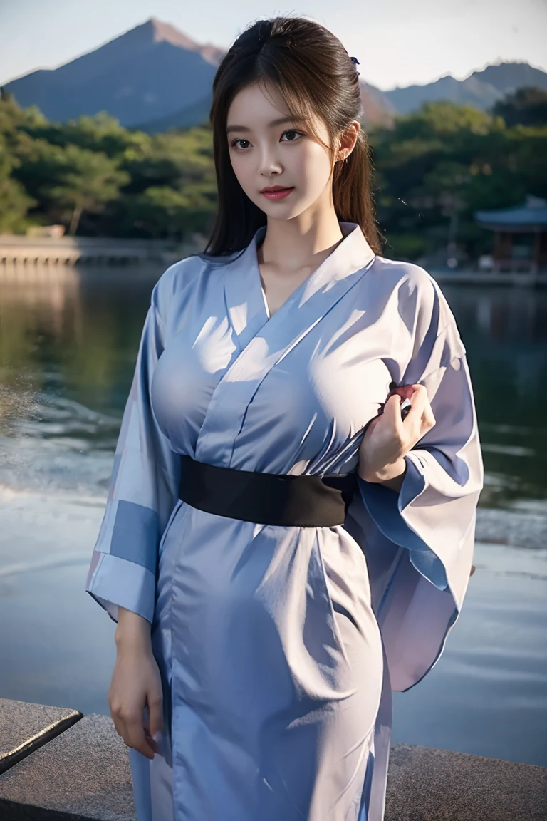 (beautiful korean girl),((super big tits:1.15)),((yukata))