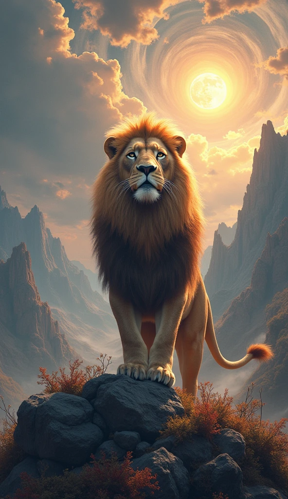 fantastic lion landscape
